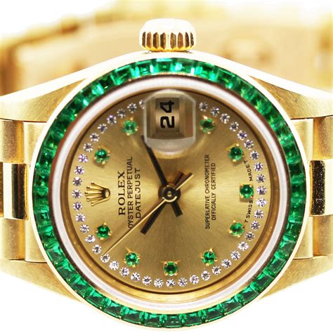 rolex gold smerald|rolex diamond watch price.